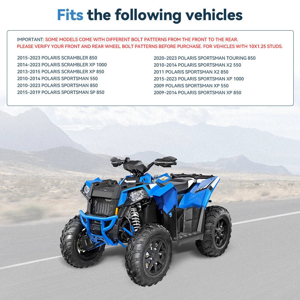 4Pc 1.5" 4/156 Wheel Spacers 10x1.25 For Polaris Sportsman Scrambler XP 1000 850 6B93BC-57 [4]
