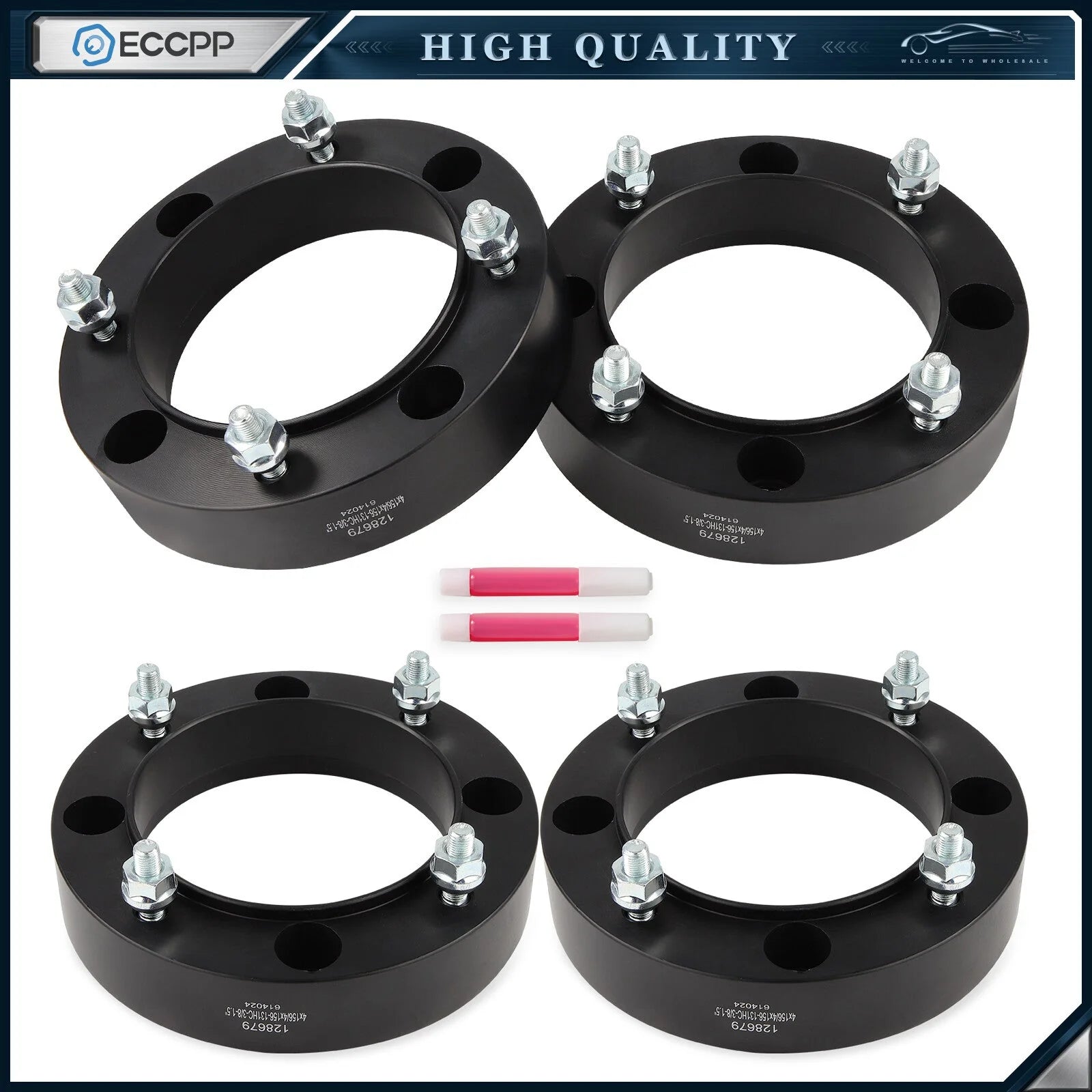 4Pcs 1.5" 4x156 Wheel Spacers 3/8"x24 For Polaris Sportsman RZR Ranger 4/156 ATV 6B93BC-57 [1]