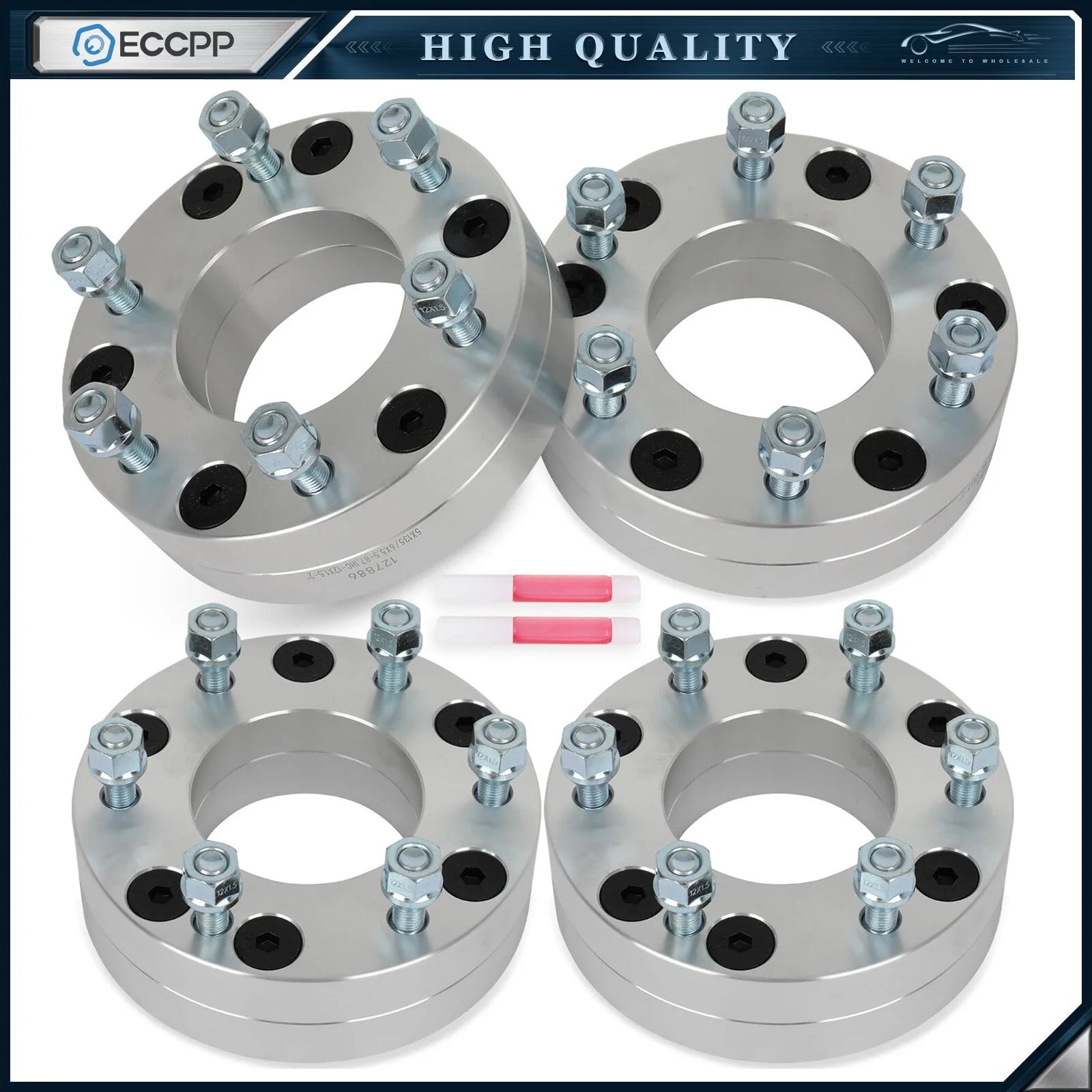 4Pcs 2" 5x135 to 6x5.5 Wheel Adapters 12x1.5 For Ford F-150 5 Lug to 6 Lug Wheel 6B93BC-57 [1]