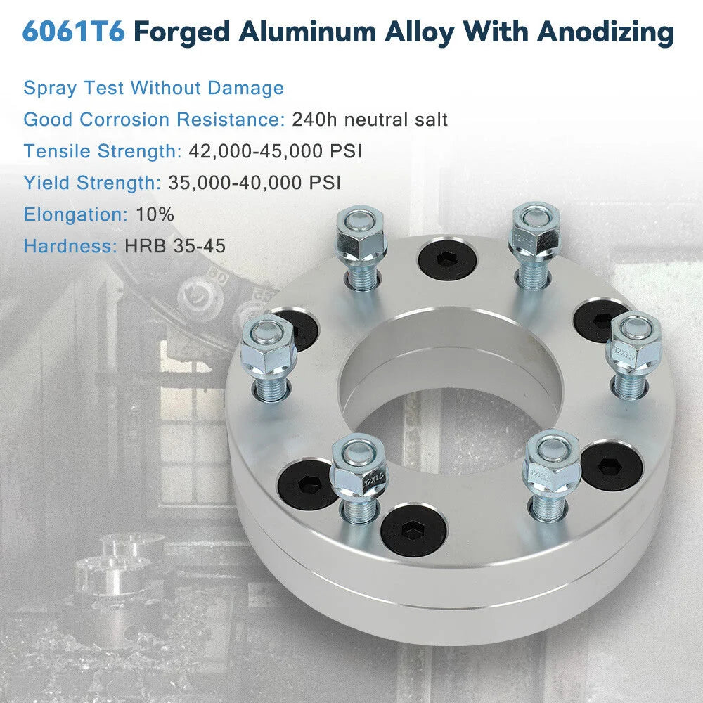 4Pcs 2" 5x135 to 6x5.5 Wheel Adapters 12x1.5 For Ford F-150 5 Lug to 6 Lug Wheel 6B93BC-57 [6]