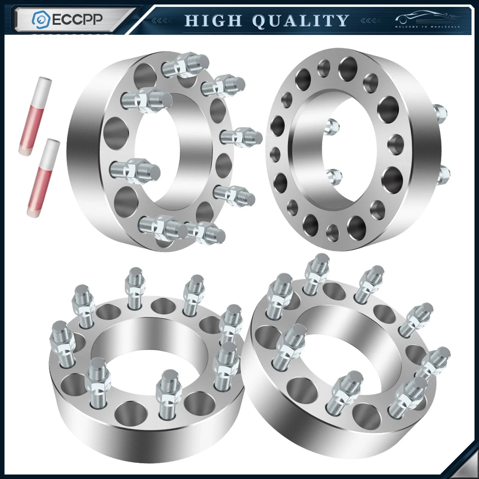 4Pcs 2" 8x6.5 Wheel Spacers 14x1.5 For Chevy Silverado 2500 HD 3500 HD 2001-2010 6B93BC-57 [1]