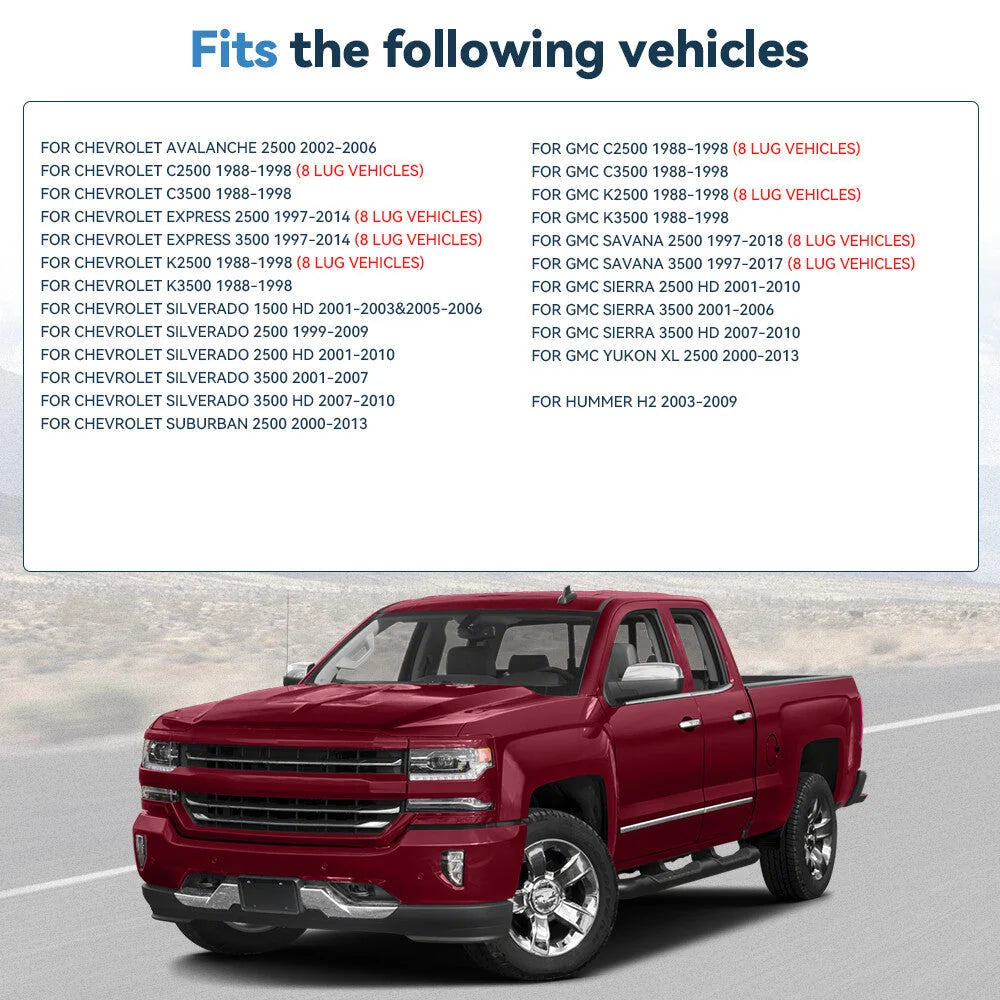 4Pcs 2" 8x6.5 Wheel Spacers 14x1.5 For Chevy Silverado 2500 HD 3500 HD 2001-2010 6B93BC-57 [3]