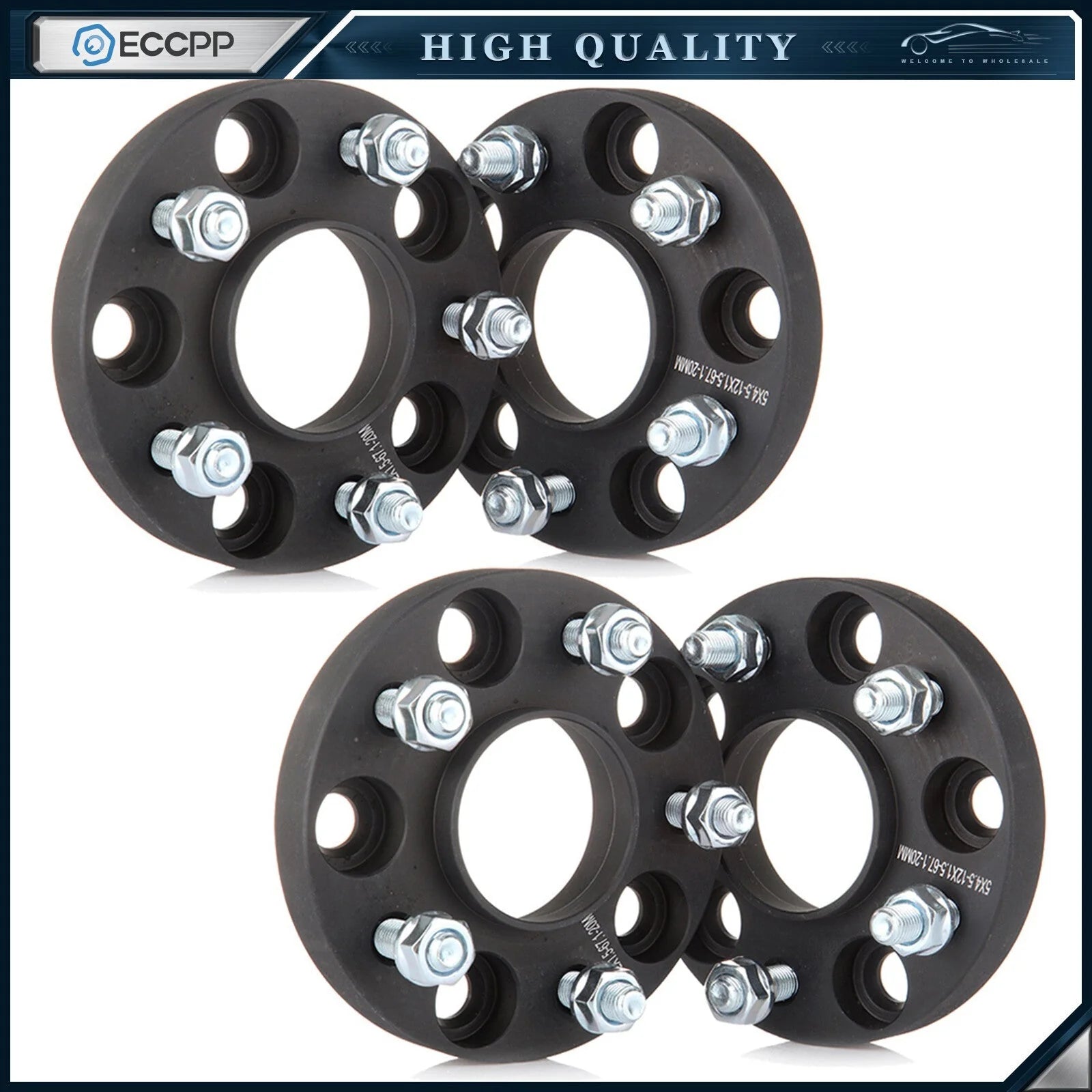 4Pcs 5x4.5 Hubcentric Wheel Spacers 20mm 12x1.5 For Mitsubishi Eclipse Outlander 6B93BC-57 [1]