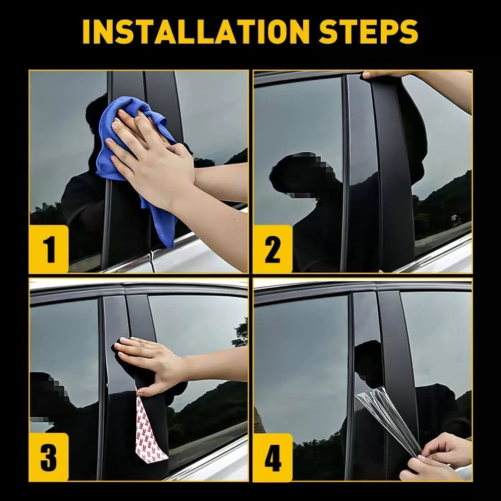 4Pcs For 2007-2021 Toyota Tundra Glossy Black Pillar Posts Door Trim Cover EOA 6B93BC-57 [4]