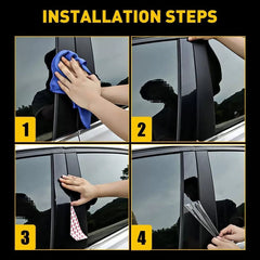 4Pcs For 2007-2021 Toyota Tundra Glossy Black Pillar Posts Door Trim Cover EOA 6B93BC-57 [4]