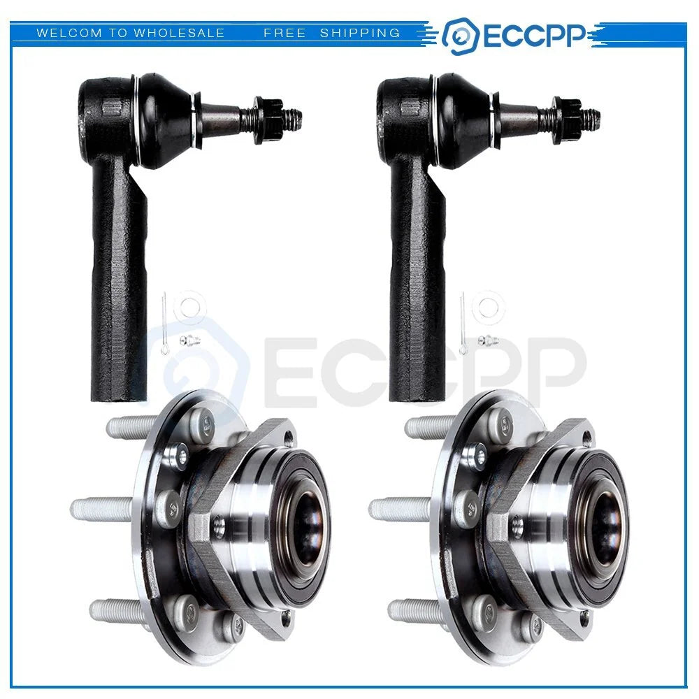 4Pieces Front Wheel Hub and Bearing Assembly Tie Rod Ends Fits Cadillac SrPCS KOEEP [1]