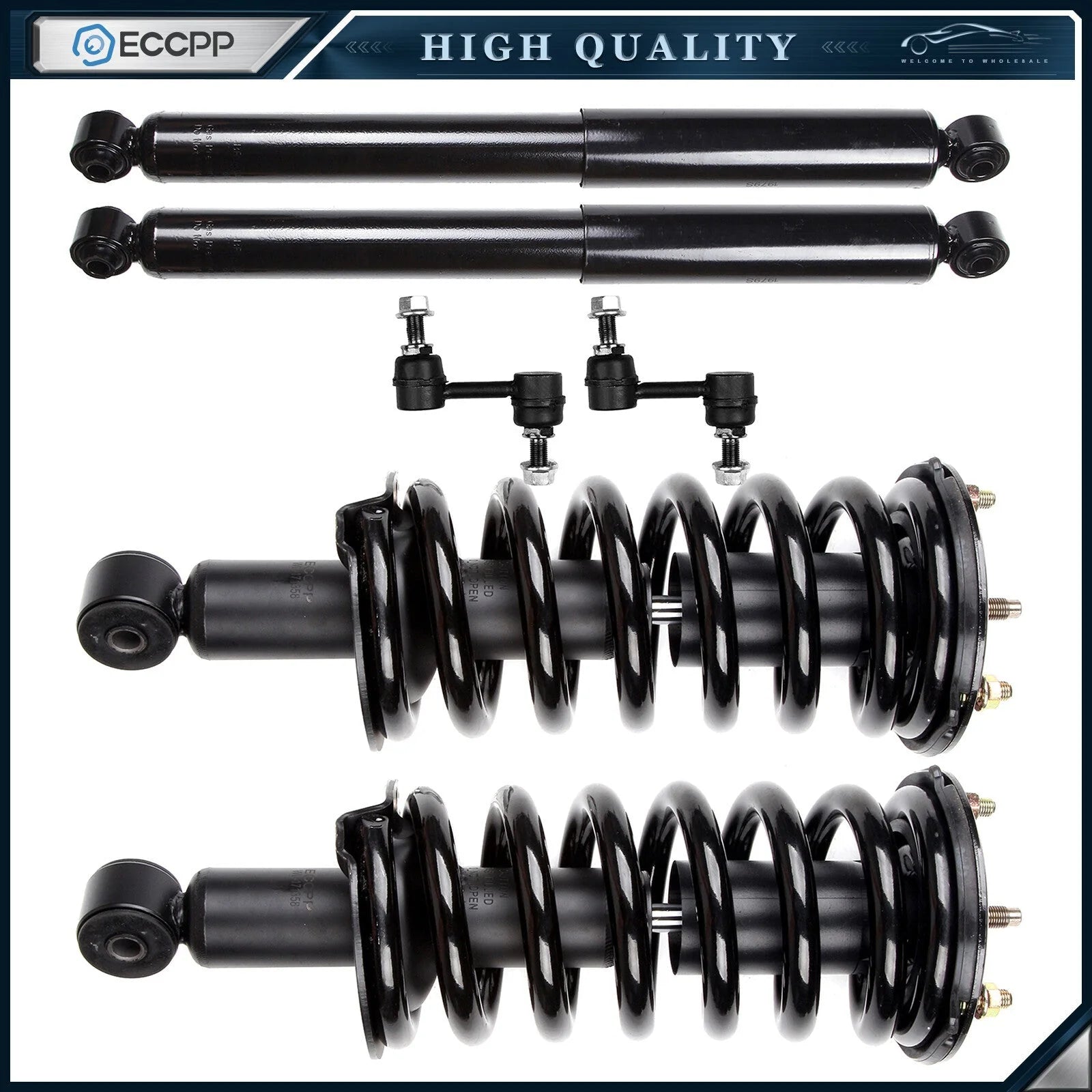 4WD Front Struts Rear Shocks Sway Bars for 2004 2005 2006 2007-2015 Nissan Titan KOEEP [1]