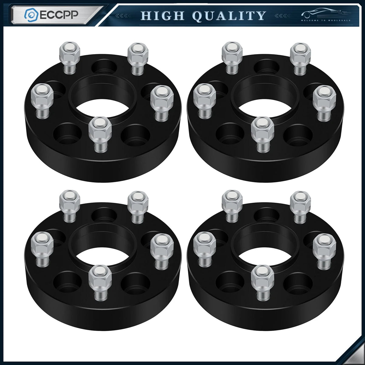 4X 1.25" Wheel Adapters 5x4.5 to 5x5 For Jeep TJ YJ ZJ XJ to Jeep JK WK WJ Wheel 6B93BC-57 [1]