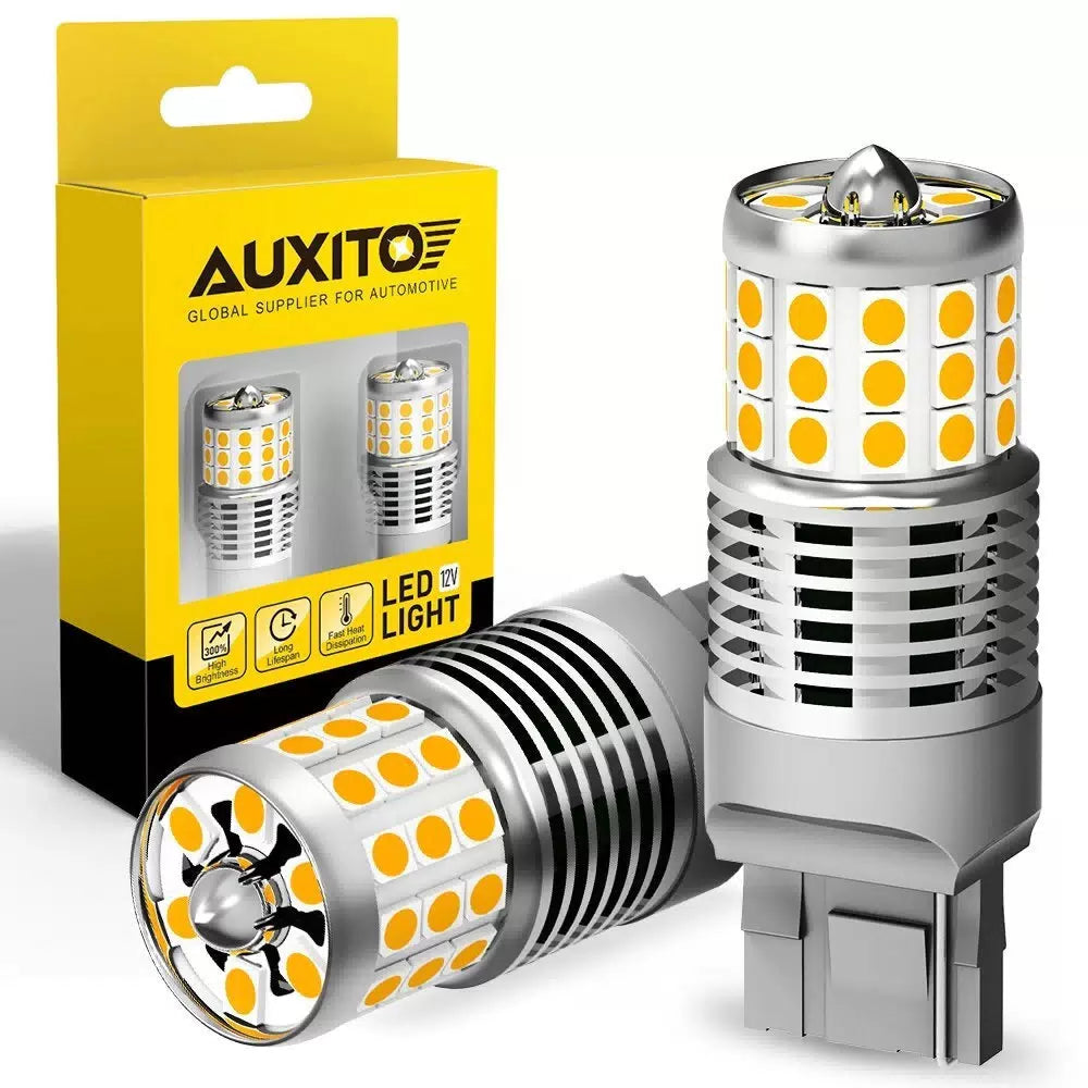 4X AUXITO 7440 7444 CANBUS Anti Hyper Flash Amber LED Turn Signal Light 42SMD EA AUXITO [2]