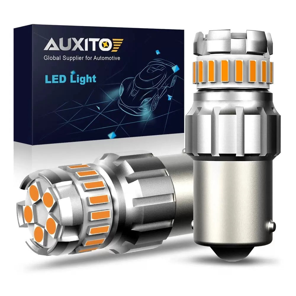 4X AUXITO Amber 7506 1156 LED Turn Signal Light Canbus BA15S Parking Bulbs EOA AUXITO [2]