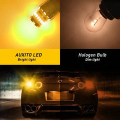 4X AUXITO Amber 7506 1156 LED Turn Signal Light Canbus BA15S Parking Bulbs EOA AUXITO [3]