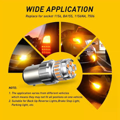 4X AUXITO Amber 7506 1156 LED Turn Signal Light Canbus BA15S Parking Bulbs EOA AUXITO [4]