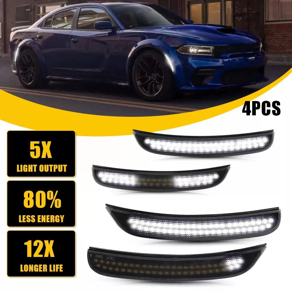 4X For 2015-2022 Dodge Charger Front Rear Dynamic LED Side Marker Lights Lamps A 6B93BC-57 [1]