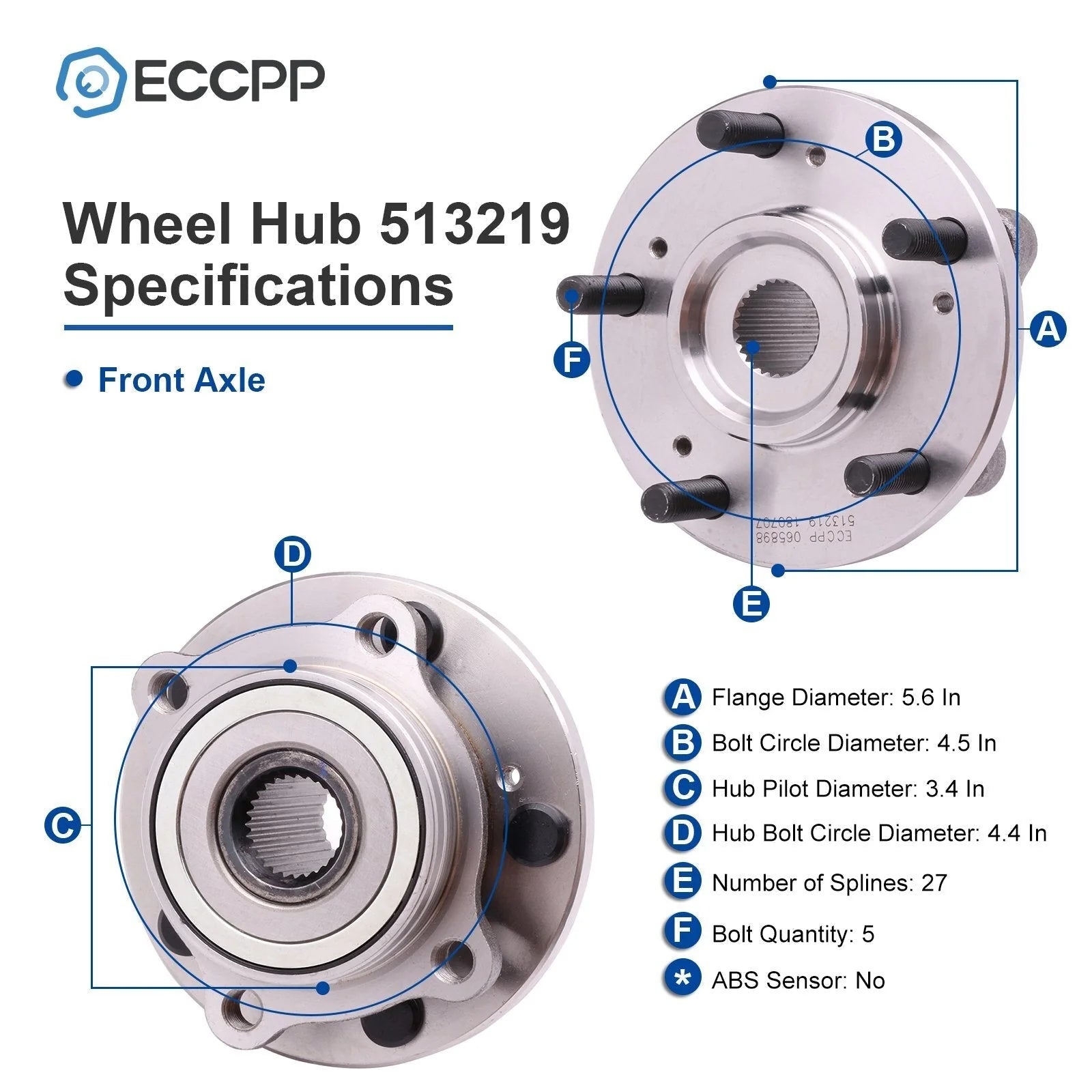 4X Front Rear Wheel Hub Bearings FWD For Mitsubishi Endeavor 2004-2008 2010 2011 KOEEP [2]