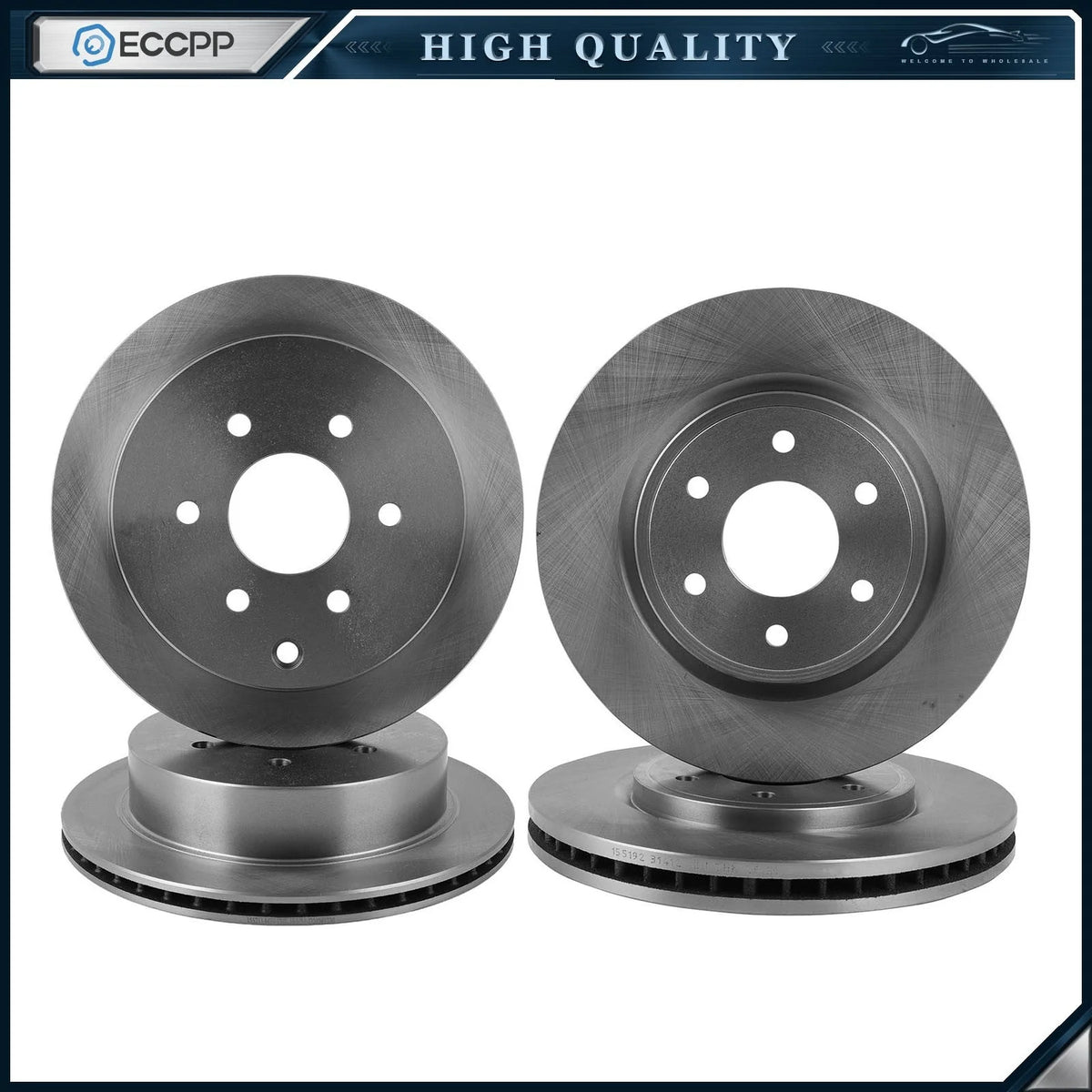 4X Front & Rear Brake Rotors Solid Fits 2005 2006 2007-2022 Nissan Frontier 6B93BC-57 [1]