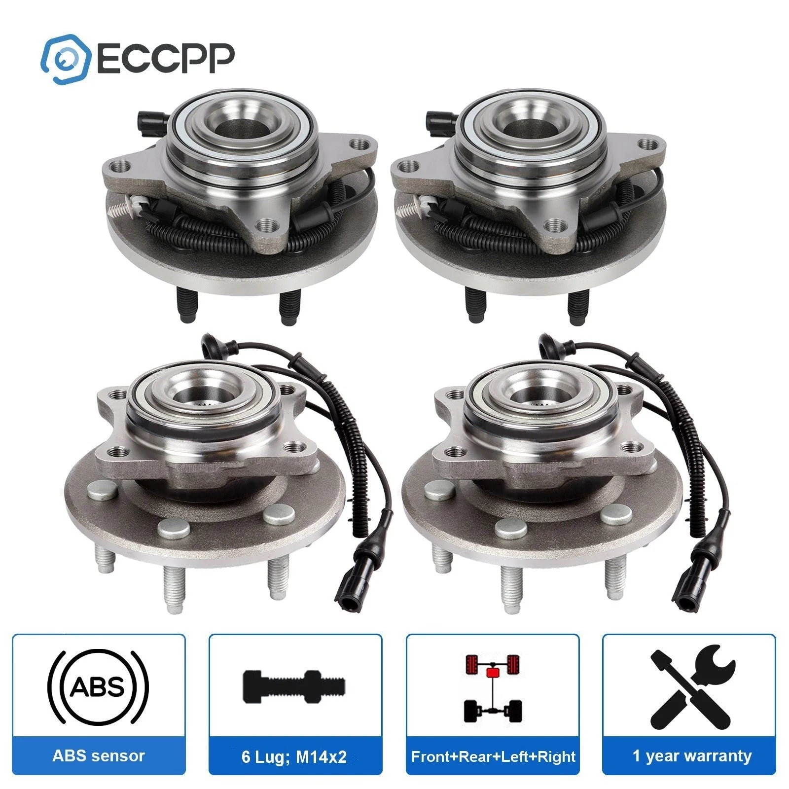 4X Wheel Hub Bearing Front Rear RWD For 2010 Ford Expedition Lincoln Navigator KOEEP [1]