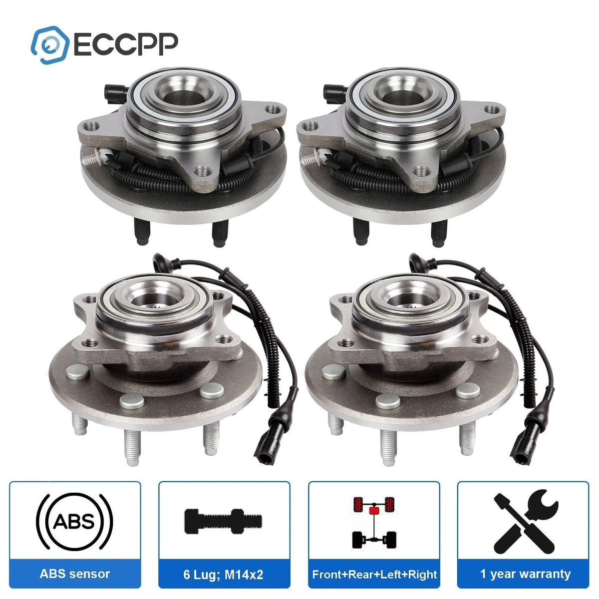 4X Wheel Hub Bearing Front Rear RWD For 2010 Ford Expedition Lincoln Navigator KOEEP [1]