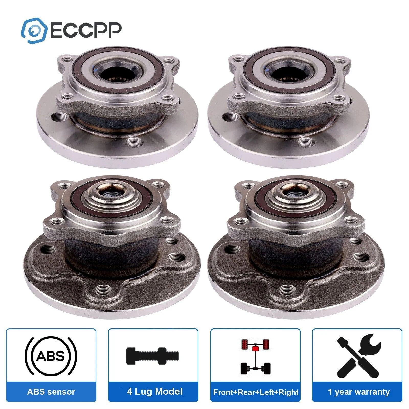4X Wheel Hub Bearings Front Rear FWD For Mini Cooper 2007 2008 2009 2010-2015 6B93BC-57 [1]