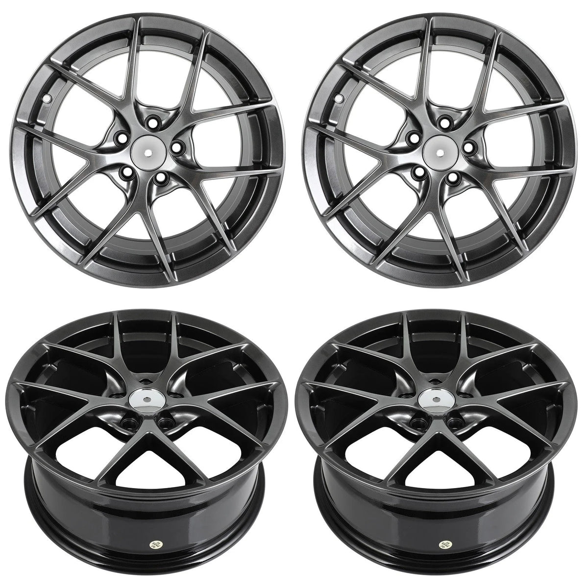 4 Pack Hyper Black 16x7 inch 5x100 PCD 38mm Offset Wheel Rim 6B93BC-57 [1]