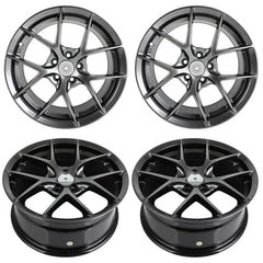 4 Pack Hyper Black 16x7 inch 5x100 PCD 38mm Offset Wheel Rim 6B93BC-57 [1]