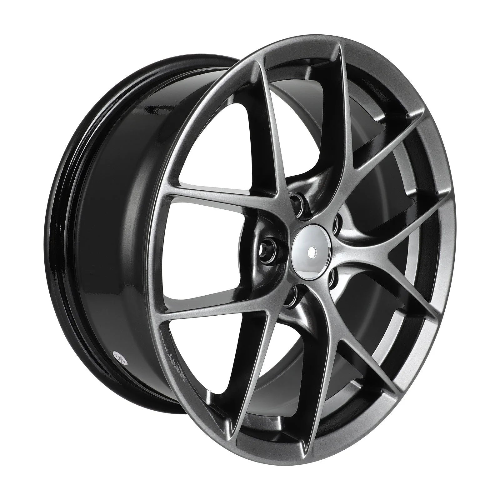 4 Pack Hyper Black 16x7 inch 5x100 PCD 38mm Offset Wheel Rim 6B93BC-57 [2]
