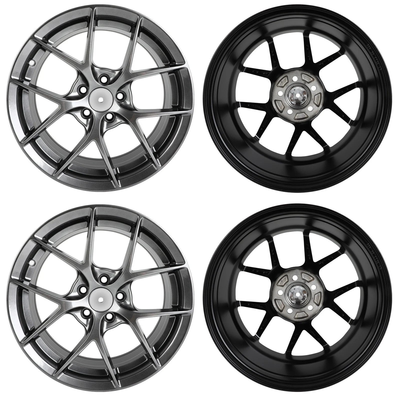 4 Pack Hyper Black 16x7 inch 5x100 PCD 38mm Offset Wheel Rim 6B93BC-57 [8]