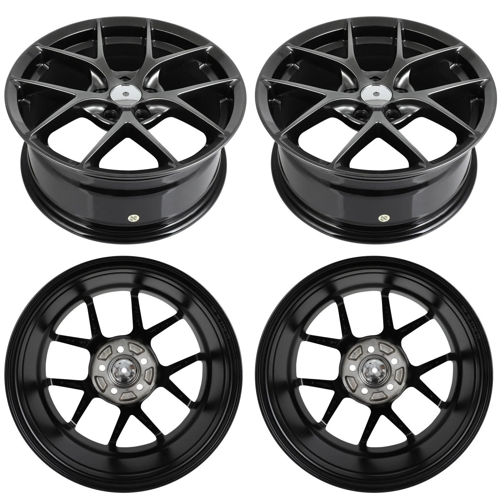 4 Pack Hyper Black 16x7 inch 5x100 PCD 38mm Offset Wheel Rim 6B93BC-57 [9]