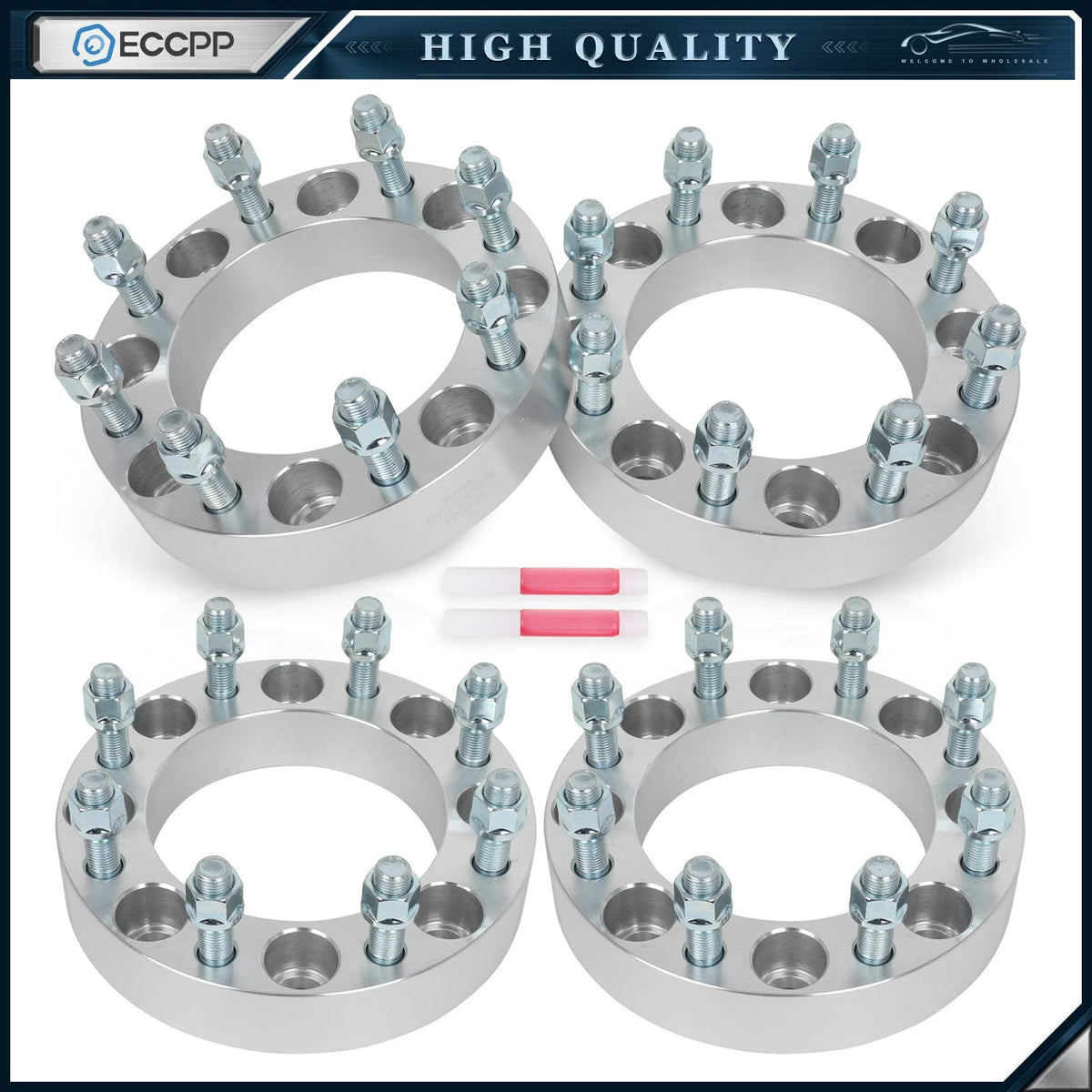 4 Pcs 1.5" 8x6.5 to 8x170 Conversion Wheel Adapters For Chevy GMC to Ford 8 Lug 6B93BC-57 [1]