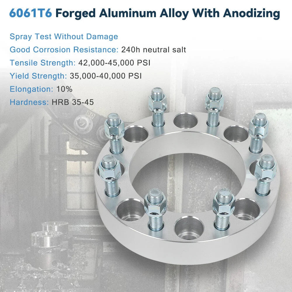 4 Pcs 1.5" 8x6.5 to 8x170 Conversion Wheel Adapters For Chevy GMC to Ford 8 Lug 6B93BC-57 [6]