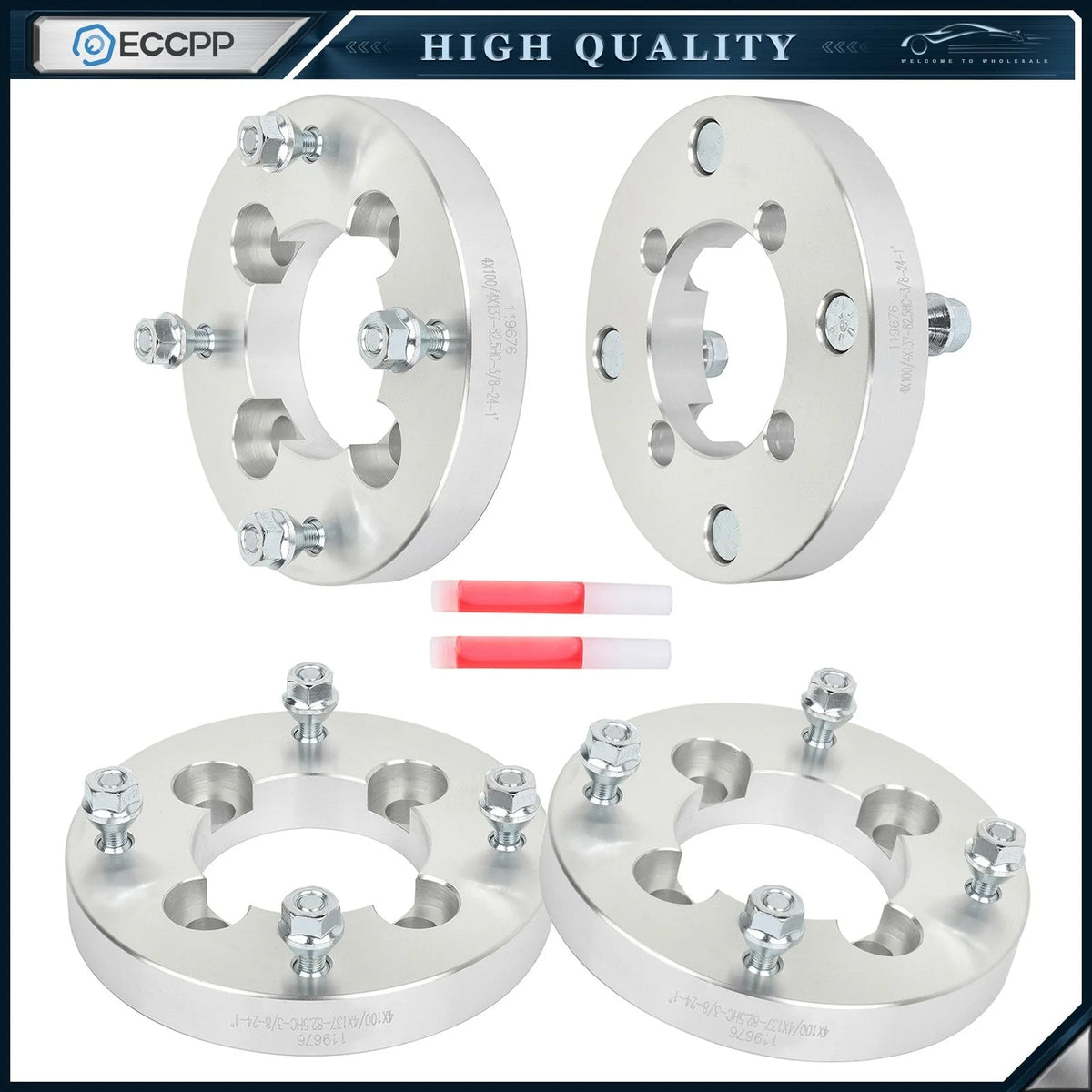 4 Pcs 1" 4x100 to 4x137 Wheel Adapters For Polaris 4/100 to Honda 4/137 Wheels KOEEP [1]