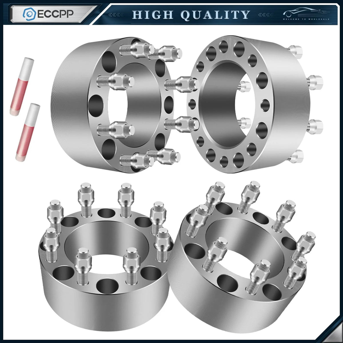 4 Pcs 3" 8x170 Wheel Spacers 14x1.5 For Ford F-250 F-350 Super Duty 2003-2025 6B93BC-57 [1]