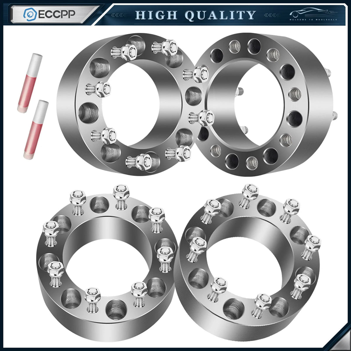 4 Pcs 3" 8x6.5 Wheel Spacers 14x1.5 For Chevy Silverado GMC Sierra 2500 3500 HD 6B93BC-57 [1]