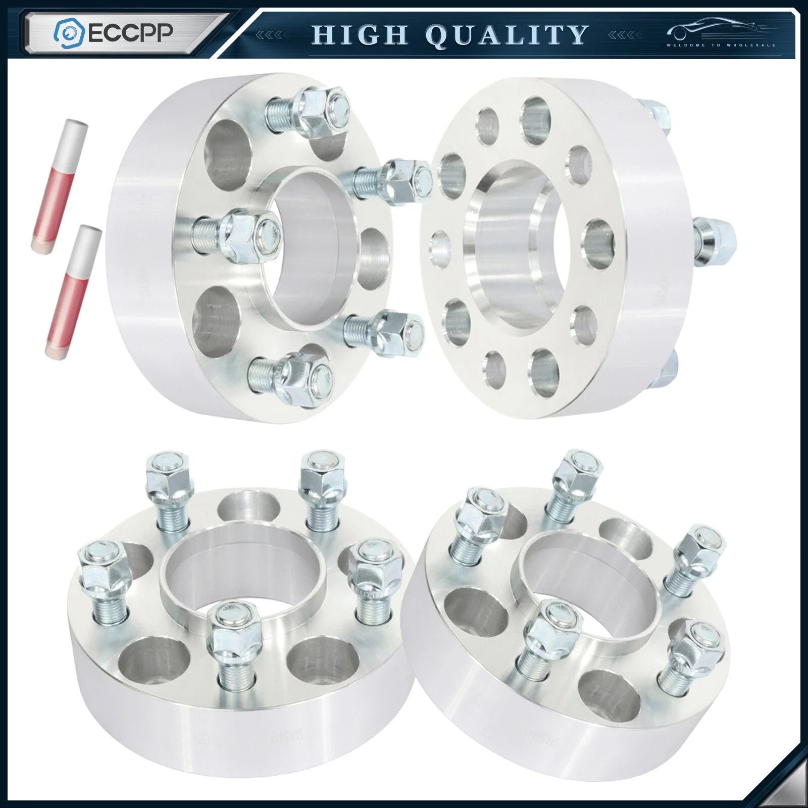 4 Pcs 5x4.5 1.5 inch Hub Centric Wheel Spacers 14x1.5 For Ford Mustang 2015-2025 KOEEP [1]