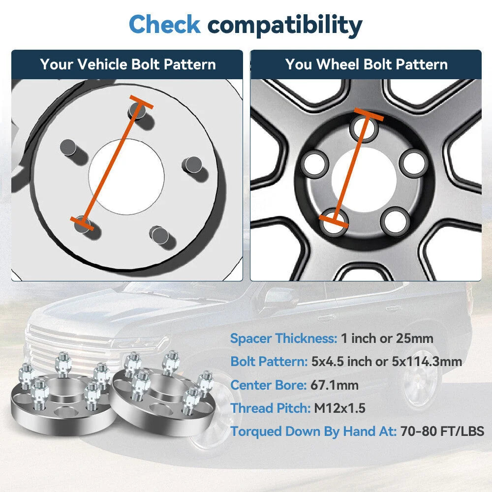 4 Pcs 5x4.5 5x114.3 Hub Centric Wheel Spacers 1 inch For Toyota Tacoma 2WD 5 Lug 6B93BC-57 [2]