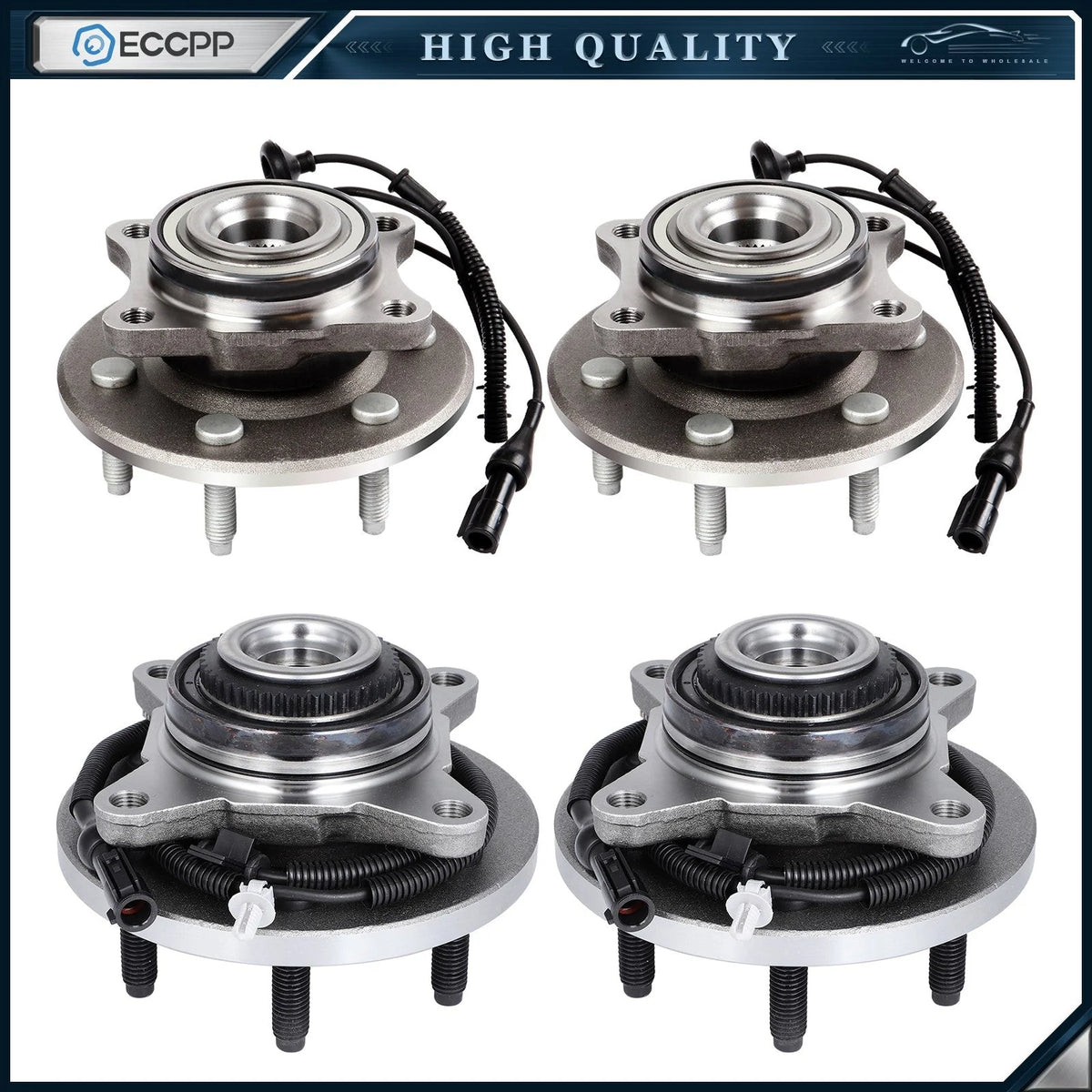 4 Pcs Front & Rear Wheel Hub Bearings For Ford Expedition Lincoln Navigator 4WD KOEEP [1]