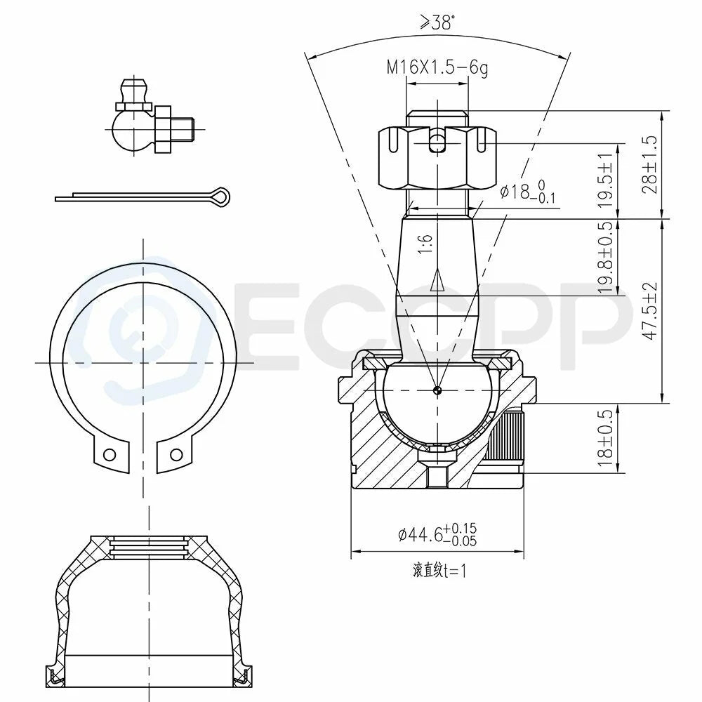 4 Upper Control Arm Lower Ball Joints Suspension Kit For 1998-2001 Ford Ranger KOEEP [4]