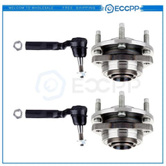 4pc Front Wheel Bearing Outer Tie Rod Links Kit For 2004-07 Chevy Malibu Pontiac KOEEP [1]