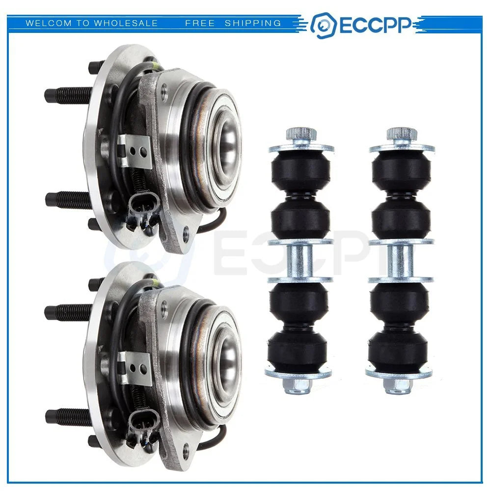 4pc Kit Front Wheel Hub Bearing Assembly Sway Bar Link ABS For Chevrolet KOEEP [1]