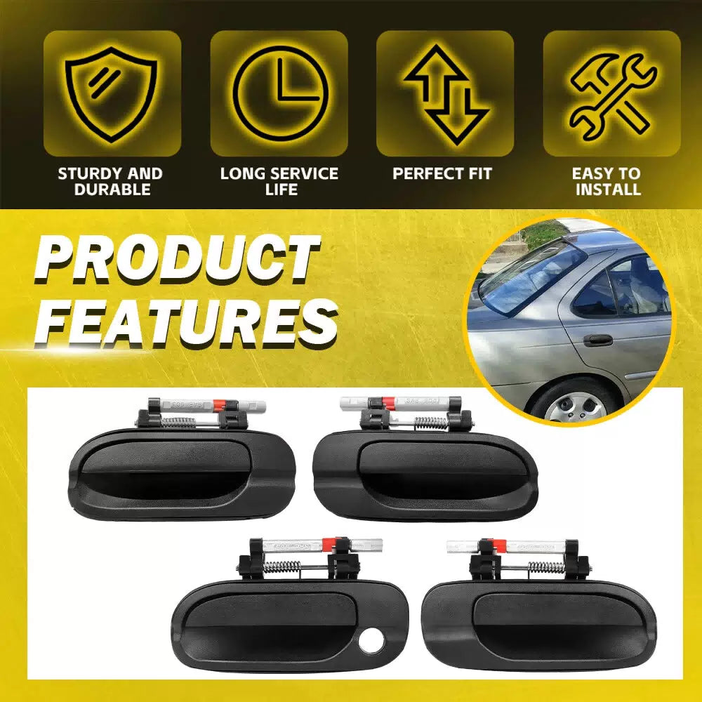 4pcs Exterior Door Handles Set Fits for 2000-2006 Nissan Sentra Front & Rear EOA 6B93BC-57 [6]