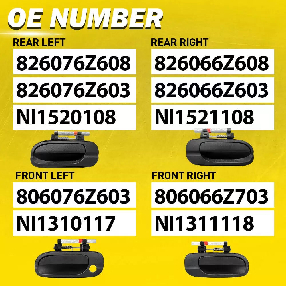 4pcs Exterior Door Handles Set Fits for 2000-2006 Nissan Sentra Front & Rear EOA 6B93BC-57 [7]