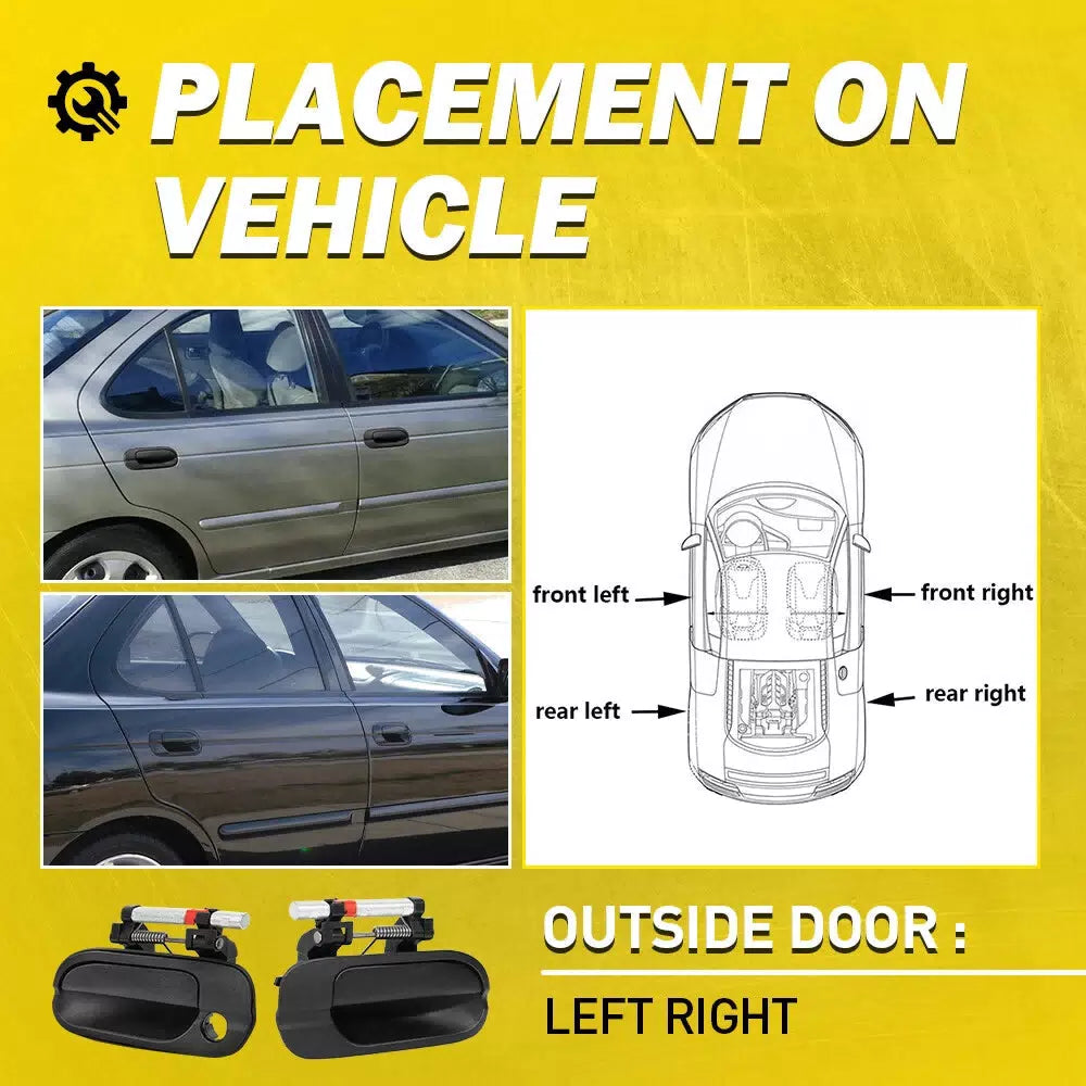 4pcs Exterior Door Handles Set Fits for 2000-2006 Nissan Sentra Front & Rear EOA 6B93BC-57 [8]