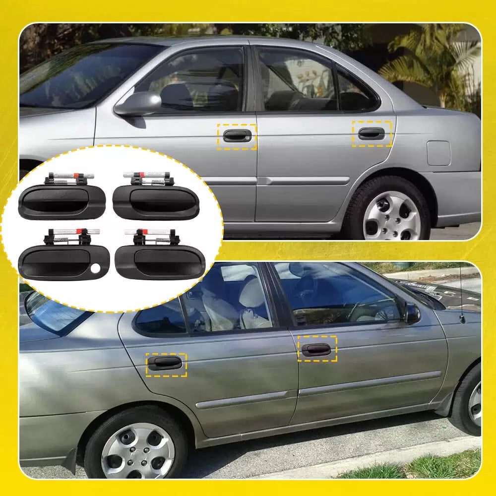 4pcs Exterior Door Handles Set Fits for 2000-2006 Nissan Sentra Front & Rear EOA 6B93BC-57 [9]