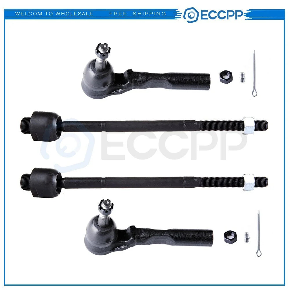 4pcs For 1999-2007 Chevy Silverado Sierra 1500 2WD Front Inner Outer Tie Rod 6B93BC-57 [1]
