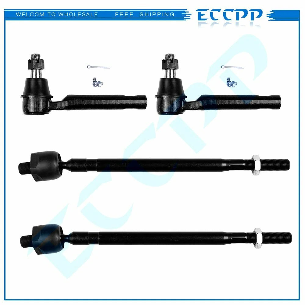 4pcs Front Inner & Outer Tie Rod End Links Suspension For 2004-2009 Nissan Quest KOEEP [1]
