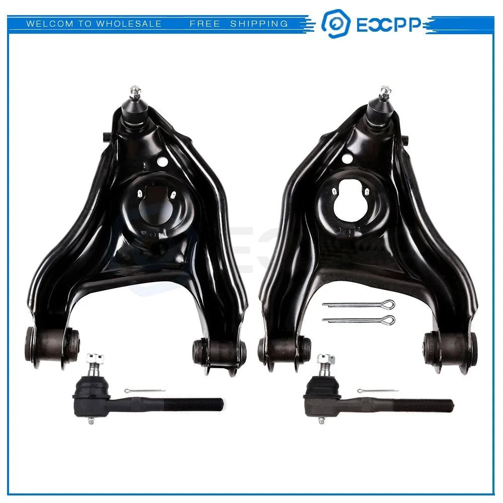 4pcs Front Lower Control Arms Ball Joints Outer Tie Rod Links For 1997-2004 Ford KOEEP [1]