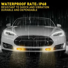 4x Amber 12 LED Car Truck Beacon Warning Hazard Flash Strobe Light US 6B93BC-57 [3]