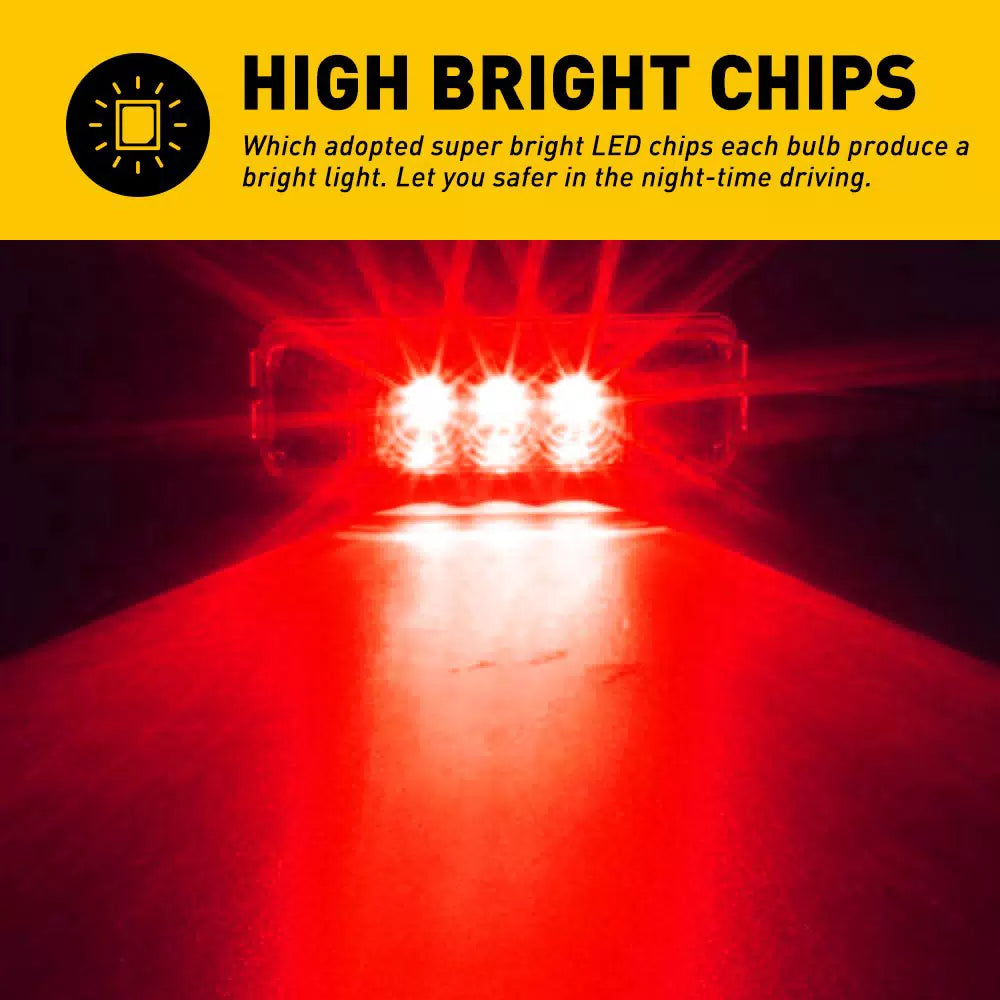 4x Amber LED Side Marker Lights RV Truck Trailer Clearance Light Waterproof EOA 6B93BC-57 [10]