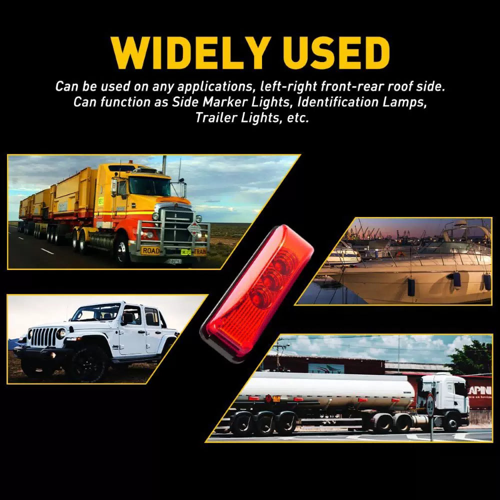 4x Amber LED Side Marker Lights RV Truck Trailer Clearance Light Waterproof EOA 6B93BC-57 [6]