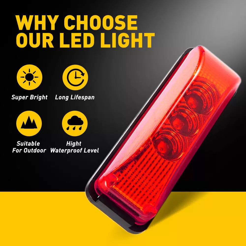 4x Amber LED Side Marker Lights RV Truck Trailer Clearance Light Waterproof EOA 6B93BC-57 [9]