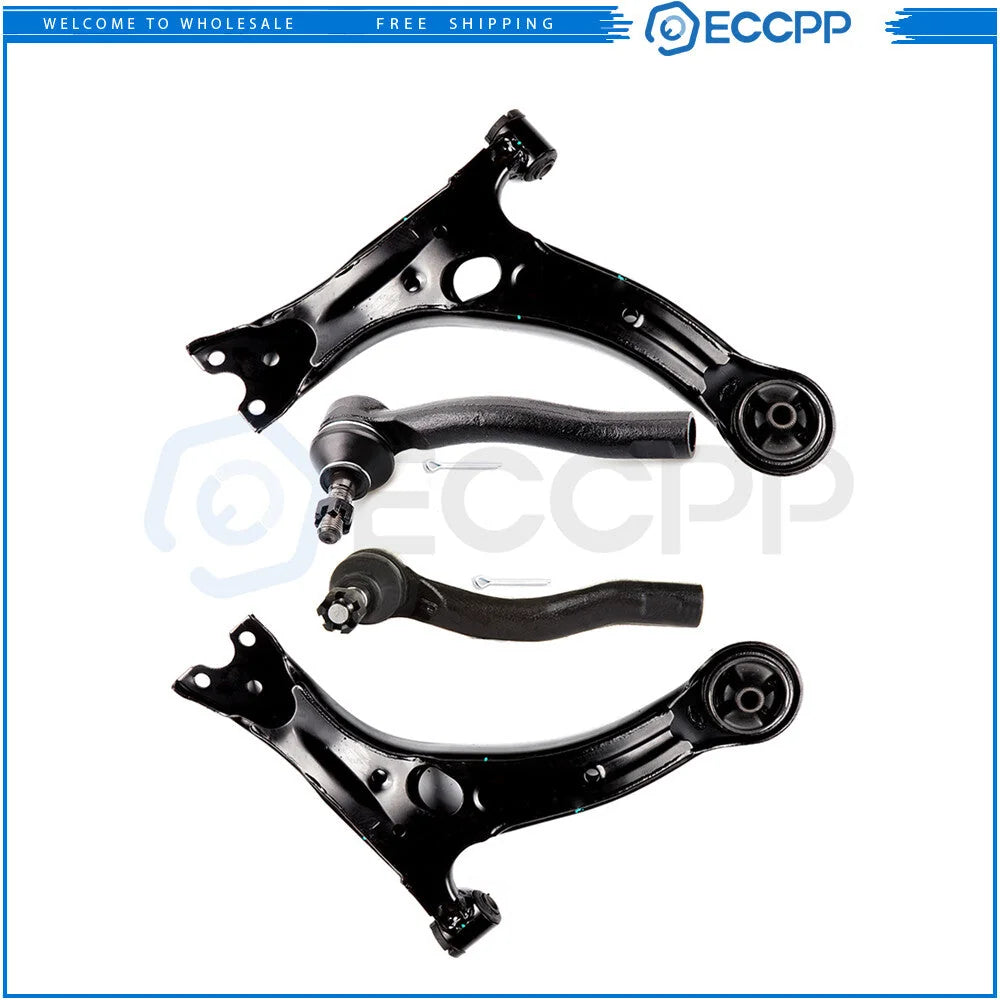 4x Front Lower Control Arm & Outer Tie Rod End For 2003-2008 Toyota For Corolla KOEEP [1]